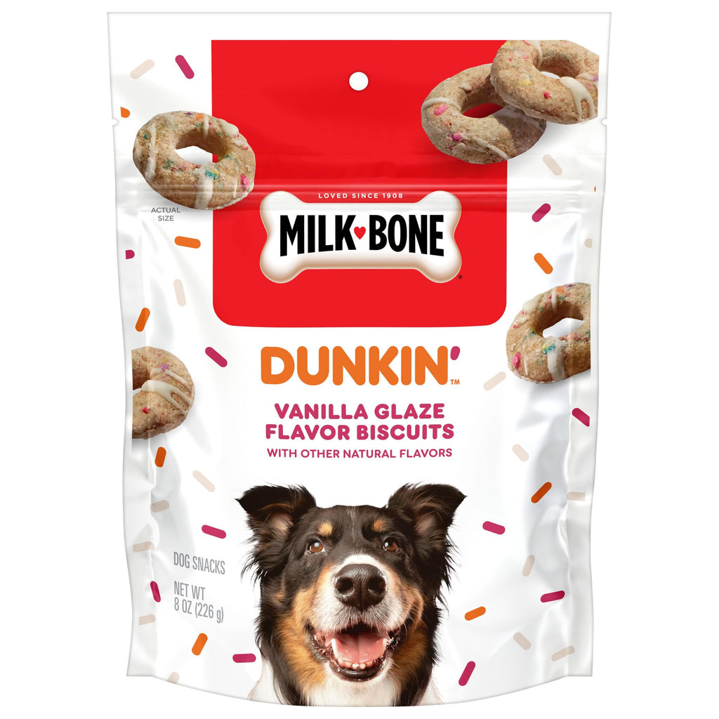 Milk-Bone Limited Edition Dunkin Vanilla Glaze Flavor Biscuit Dog Treats 8 Ounce