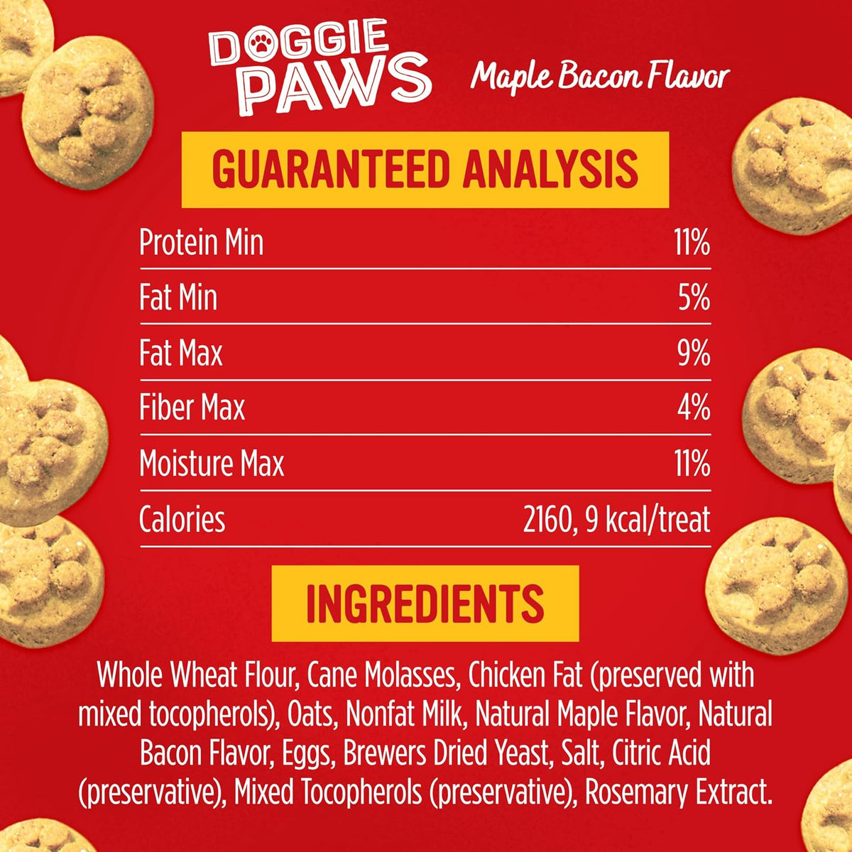 , Doggie Paws Maple Bacon Biscuit, Small Dog Treats 16Oz 1Pk